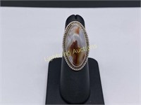 STERLING SILVER RING WITH POLYCHROME JASPER