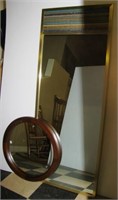 (2) Various styled wall mirrors. Largest measures