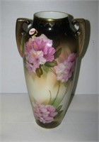 Large decorative RS Prussia vase with floral