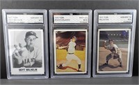 (3) TCMA  ALL TIME GREAT GRADED BASEBALL CARDS