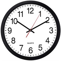 Bernhard Products Black Wall Clock, Silent Non