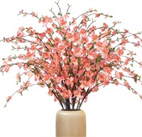 Ammyoo 4 Pcs Artificial Cherry Blossom Flower Faux