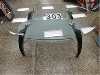 Glass Coffee Table 21"T X 48"W