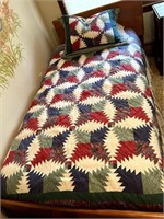 Twin Size Bed Quilt & Pillow Sham