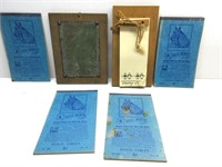 Vintage writing Tablets, Wood Note Holder