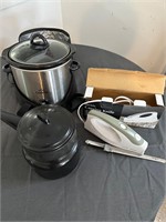 Crockpot, Electric Knife, and Double Cooker