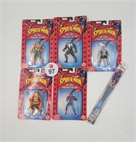 Five Die Cast Spiderman Figures & Toothbrush