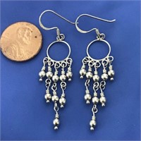 925 STERLING SILVER Large Chandelier Earrings