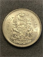 1962 CANADA SILVER ¢50 COIN