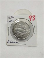 1936 Delaware commemorative half dollar UNC