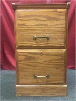 Oak 2 drawer filing cabinet