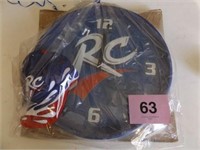 RC COLA  HAT & CLOCK...NEW ADVERTISING