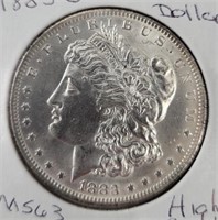 1883-O Morgan Silver Dollar, Higher Grade