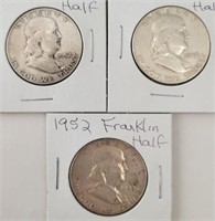 (3) Franklin 1/2 Dollars **