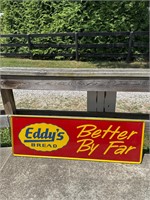 EDDYS BREAD BAKERY SIGN  54X18 RARE VERSION