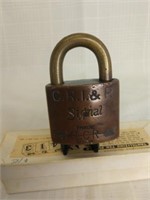 CRI & P brass padlock