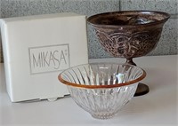 Vintage Mikasa Dish/Metal Stemed Dish