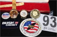 U.S. Presidents Watches, Buttons, etc.