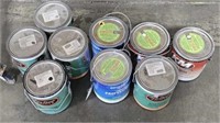 Various gallons of paint