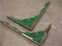 2 WOOD ANTIQUE ARCITECTURIAL ANGLED PIECES