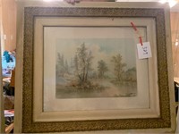 ANTIQUE PRINT BY CHANDLER IN FRAME