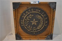 The State of Texas Seal  Heavy Wood Bronze