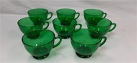 (8) Anchor Hocking Forest Green Punch Cups