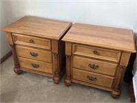 Pair of solid hardwood nightstands