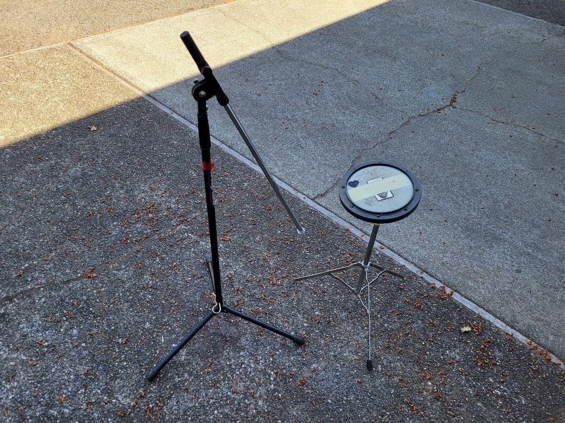 Drum Practice Pad & Mic Stand