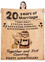 20 YEARS OF MARRIAGE THROW BLANKET GIFT, 60X50IN