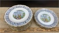 11 Royal Albert Silver Birch Tea Plates & 3