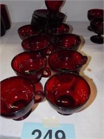 Martinville Glass "Moondrops" cups and saucers (8