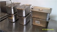 Lot of 6 Stainless Food Containers With Lids