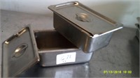 Lot of 2 Stainless Food Containers With Lids