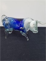 9x 4.5 in glass art Bull