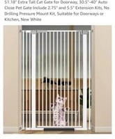 NEW 51.18" Extra Tall Safety Gate, Metal,  White,