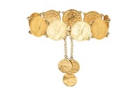 QAJAR PERSIAN GOLD COIN BRACELET, 33g