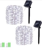 (Used) Solar String Lights, 2 Pack 55Ft 150 LED