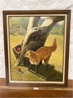 23.5x28” Framed Fox Painting