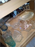 Lot of glassware - three plates, candy dishes and