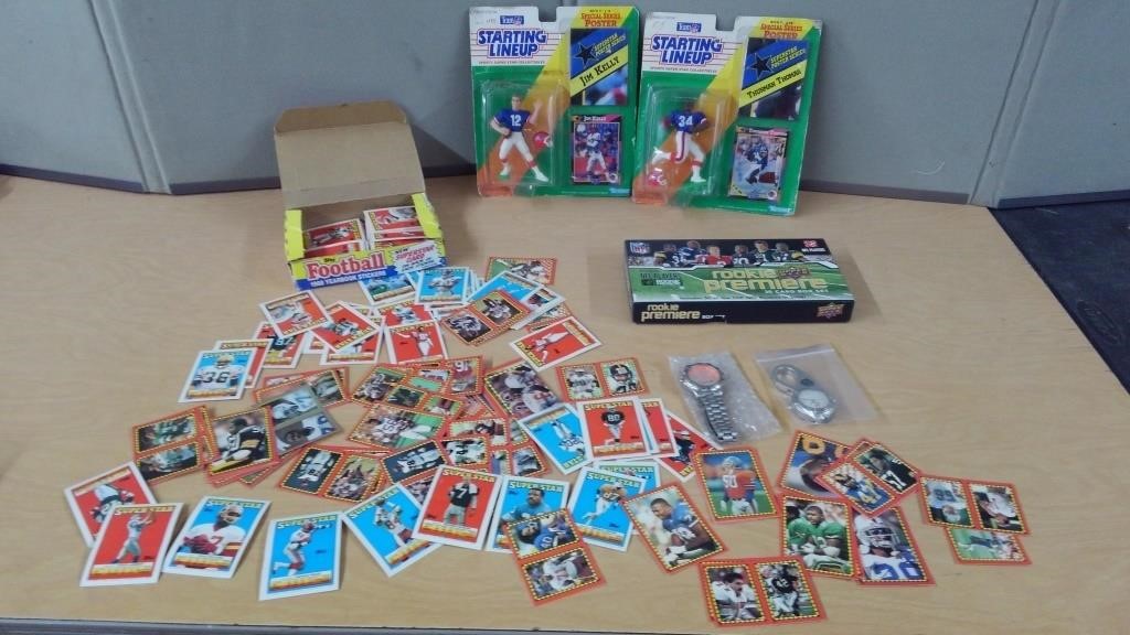 FOOTBALL COLLECTOR CARDS, WATCHES, FIGURINES