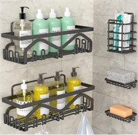 ($35) Coraje Adhesive Shower Caddy, 5-Pack