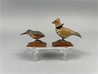 2 David Ward Miniature Bird Carvings