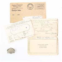 1930 Illinois Chauffer Badge #397 w Registration