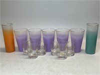 14 assorted vintage glasses from the 1960s