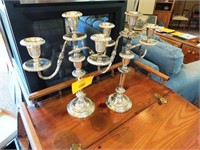 (2) SILVER CANDLEABRAS