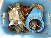 Tote of Assorted Small Engine Parts