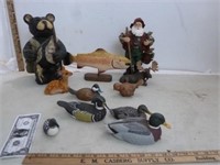 Wildlife Figurines, Bear Fisherman Bank, Fisherman