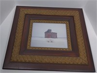 Photo of Barn in Winter with Antique Frame 19x21