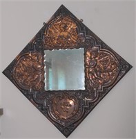 18"x18" Copper Cherub Wall Mirror